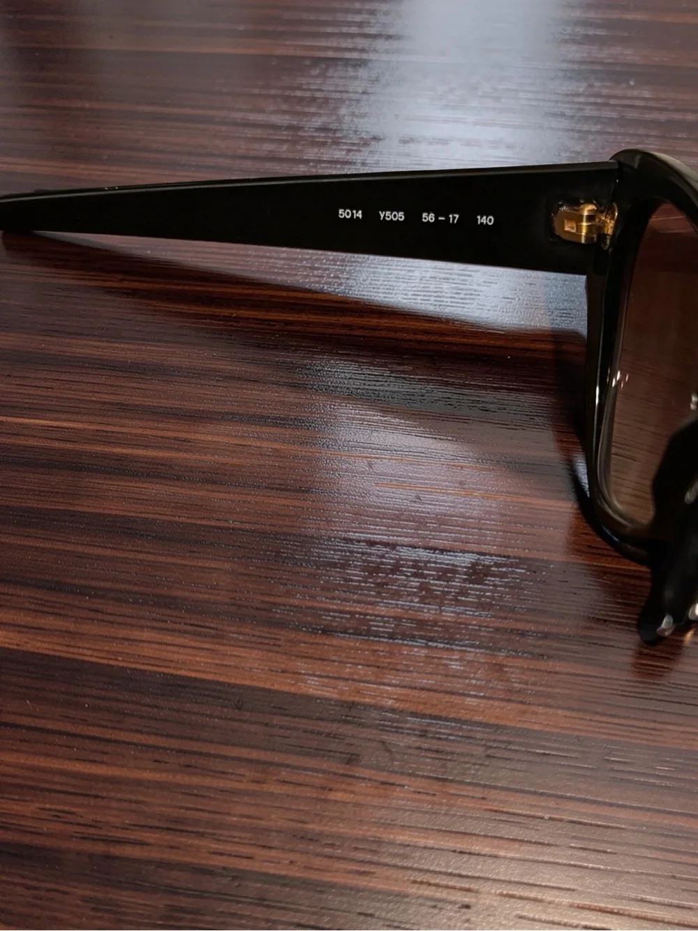 Vintage Yves Saint Laurent Black Cat-Eye Sunglasses with Gold Accents- NOS